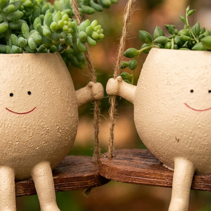 Swing Face Planter Pot - Whimsical Garden Decor